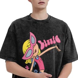 Hipster Lizzies Cartoon McGuires T-Shirt for Men Round Collar Pure Cotton Washed Short Sleeve Tee Shirt Big Size Clothing