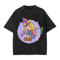 Hipster Lizzies Cartoon McGuires T-Shirt for Men Round Collar Pure Cotton Washed Short Sleeve Tee Shirt Big Size Clothing