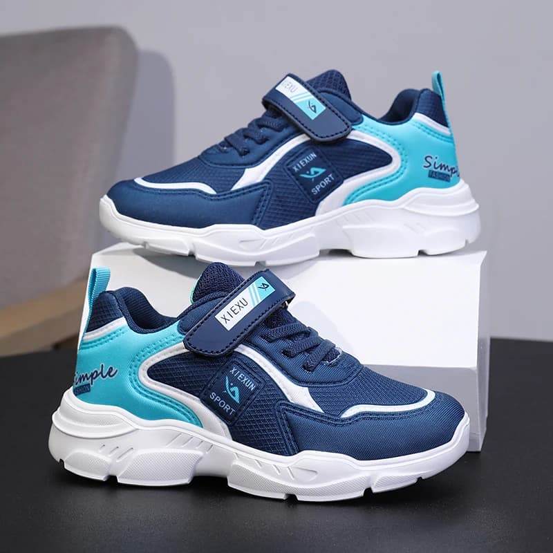 Spring and autumn children’s mesh breathable sneakers for boys, casual, leisure, youth, outdoor sports, running shoes.