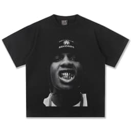 Asap Rockys Graphic T-Shirt Unisex Oversized Hip Hop Casual Cotton Short Sleeve Streetwear Fashion Top for Men Women Daily Wear