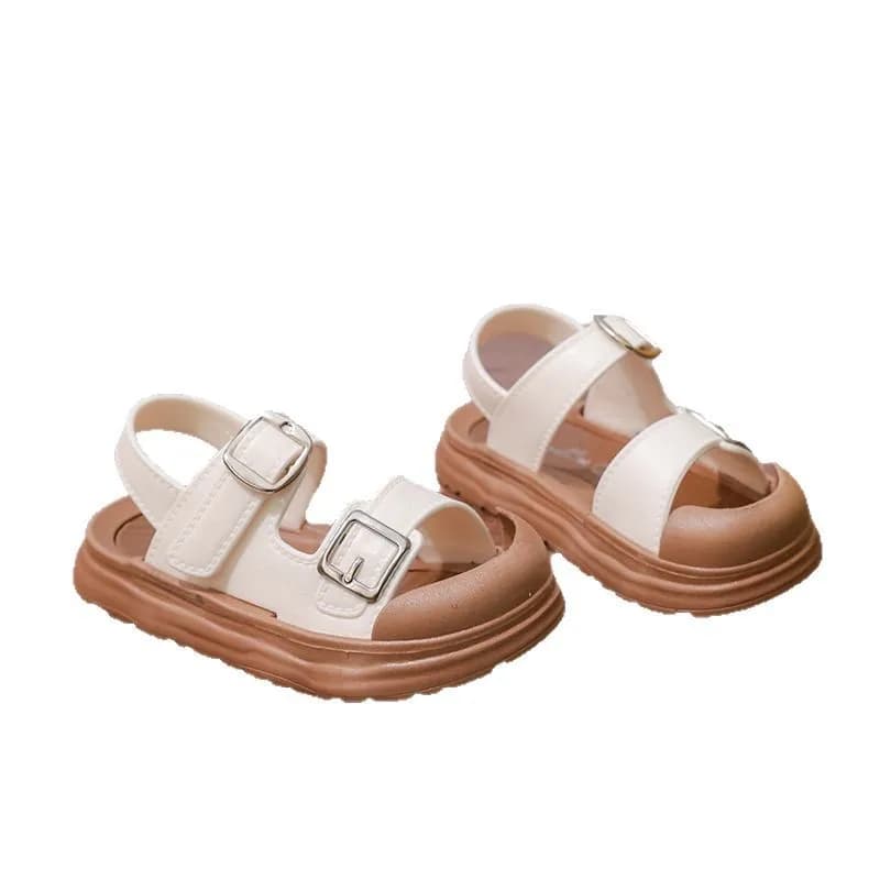 Fashion Solid Korean Kid Sandals Summer New Versatile Anti Slip Soft Bottom Girl Boy Beach Sandal Kindergarten Anti Kick Sandals