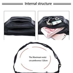 Men's Waist Pack PU Leather Bag Waist Belt Bag Male Artificial Leather Fanny Pack Fashion Luxury Small Shoulder Bags For Men
