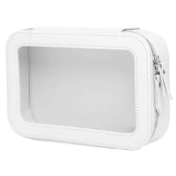 Clear and Waterproof Makeup Bag Portable Travel Cosmetic Case Organizer for Women Toiletry Pouch with Transparent Vinyl Windows