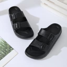 Men's High-End Thick-Soled Slippers, Women's New Summer Style Outdoor Sandals with Double Straps, Non-Slip, Breathable, Soft-Soled Beach Shoes
