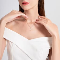 Rrjzz Brilliant D-Color Round 4mm&5mm&6mm Full Moissanite Diamond Three Stone Pendant Necklace for Women Birthday Jewelry Gifts