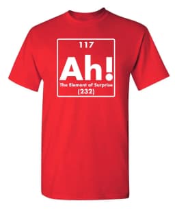S-5XL Ah The Element Of Surprise | Mens Graphic T-Shirts Funny | Cool Graphic Tees Men Vintage | Novelty Sarcastic Funny T Shirt