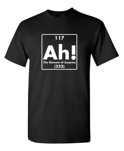 S-5XL Ah The Element Of Surprise | Mens Graphic T-Shirts Funny | Cool Graphic Tees Men Vintage | Novelty Sarcastic Funny T Shirt