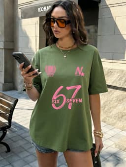 Six Seven 67 Printing T-Shirts Cotton Womens Summer Oversized Tops Soft Comfortable Short Sleeve T Shirts Casual O-Neck Clothes