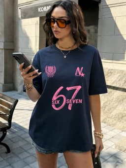Six Seven 67 Printing T-Shirts Cotton Womens Summer Oversized Tops Soft Comfortable Short Sleeve T Shirts Casual O-Neck Clothes