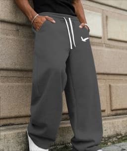 Men's all-season jogging loose-fitting casual pants - solid color, comfortable straight-leg athletic casual pants men clothing