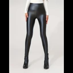 High-Waist Faux Leather Pants Yoga Casual Trousers High Elasticity Four-Season Wearable Long Pants Base Layer Pants