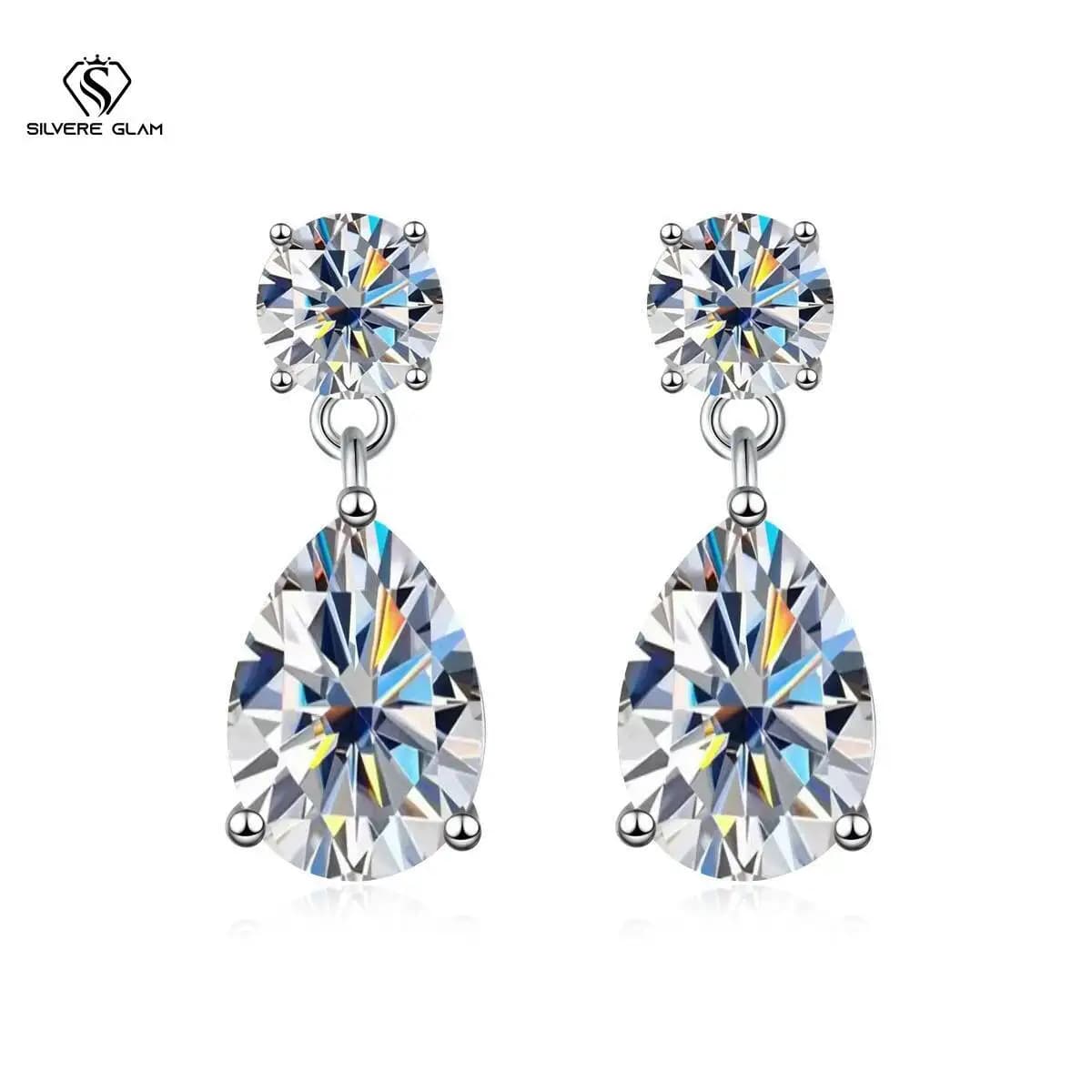 SG 3CT 925 Sterling Silver Moissanite Earrings For Women Men Zircon Drop Earrings Minimalist Fine Jewelry D VVS1 Diamond Gift