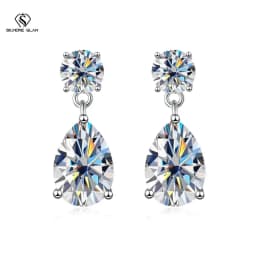 SG 3CT 925 Sterling Silver Moissanite Earrings For Women Men Zircon Drop Earrings Minimalist Fine Jewelry D VVS1 Diamond Gift