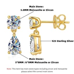 SG 3CT 925 Sterling Silver Moissanite Earrings For Women Men Zircon Drop Earrings Minimalist Fine Jewelry D VVS1 Diamond Gift