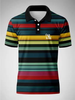 2026 Summer New Style Men's Short-Sleeved Polo Shirt with 3D Stripes Pattern Print - Street Casual Fashion Comfortable and Soft