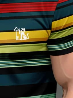 2026 Summer New Style Men's Short-Sleeved Polo Shirt with 3D Stripes Pattern Print - Street Casual Fashion Comfortable and Soft