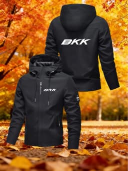 Men'S Hooded Jacket BKK Large Letter Print Hooded Jacket Suitable For Hiking And Mountain Climbing、Fishing And Camping