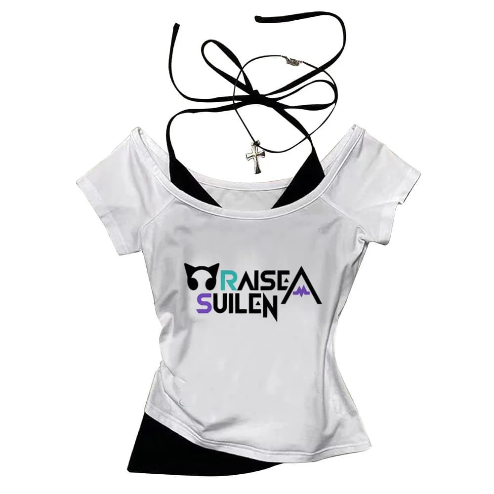 Bang Dream crop top gothic Slim Fit Cute 2025 Streetwear Fairy cute coquette 2000s woman top