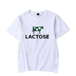 2026 New Green Cow Patterned Men Women T-shirt Letter LACTOSE Print Unisex Tee Classic Harajuku Couple Casual Hip-hop Clothing