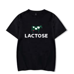 2026 New Green Cow Patterned Men Women T-shirt Letter LACTOSE Print Unisex Tee Classic Harajuku Couple Casual Hip-hop Clothing