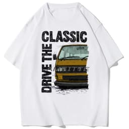 Drive The Classic T25 T3 Campervan Vintage T-Shirt Men Short Sleeve Funny Retro Car Driver Beach Style Boy Tops Mans White Tees