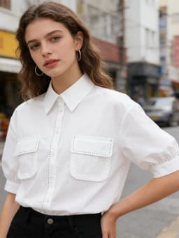 SLTNX Simple Style Commuter Fashion Short-sleeved Shirt for Women in Summer 2026 New Design Joker Casual Shirt