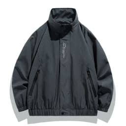 Spring Autumn New Baseball Collar Short Loose Solid Color Jacket Men Business Casual Thin Coat Trend Windbreaker Zipper Jacket