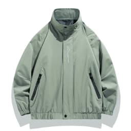Spring Autumn New Baseball Collar Short Loose Solid Color Jacket Men Business Casual Thin Coat Trend Windbreaker Zipper Jacket