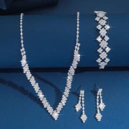 New bride necklace accessory women's neckpiece export European and American two-piece set of rhinestone jewelry set