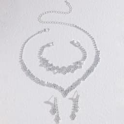 New bride necklace accessory women's neckpiece export European and American two-piece set of rhinestone jewelry set