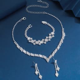 New bride necklace accessory women's neckpiece export European and American two-piece set of rhinestone jewelry set