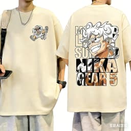 Adult and Children One Piece Luffy! Sun God Nika Form 3D Printed Cotton Short Sleeve, A Must-Have for Anime Fans