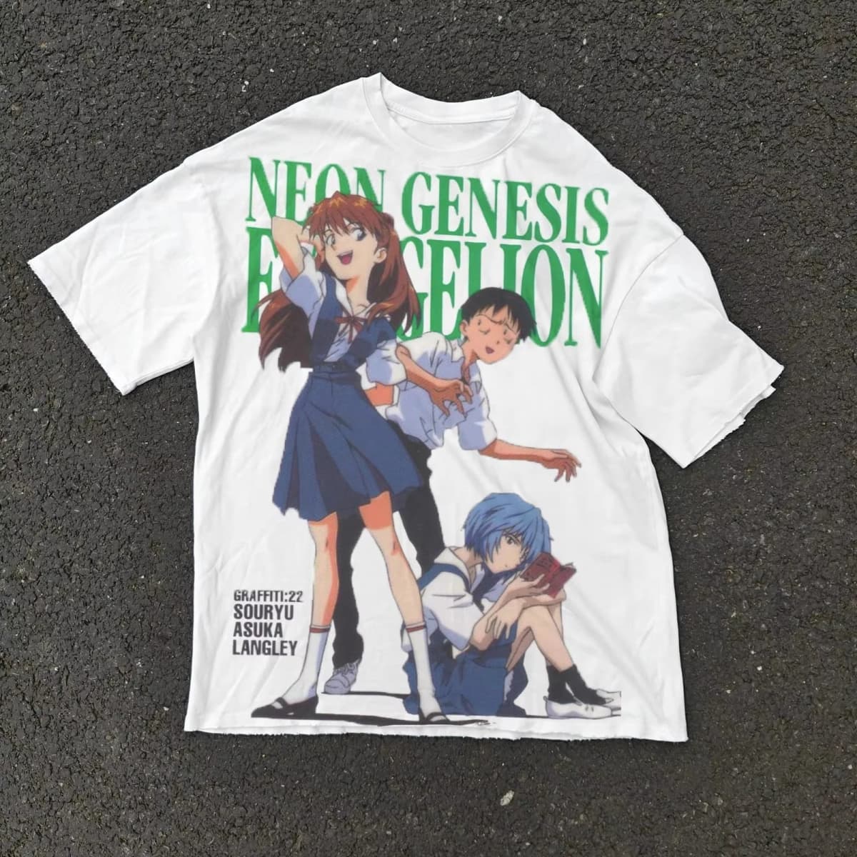2026 New Evangelion Asuka Shinji Rei Printed Short Sleeve T-shirt Men's and Women's T-shirt Men's Top Sports T-shirt Y2k Tee