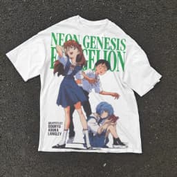 2026 New Evangelion Asuka Shinji Rei Printed Short Sleeve T-shirt Men's and Women's T-shirt Men's Top Sports T-shirt Y2k Tee