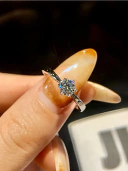  925 Sterling Silver 0.5-1ct Shiny Round Real Moissanite Diamond Ring for Women Wedding Gorgeous High Quality Fine Jewelry