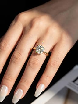 925 Sterling Silver 0.5-1ct Shiny Round Real Moissanite Diamond Ring for Women Wedding Gorgeous High Quality Fine Jewelry