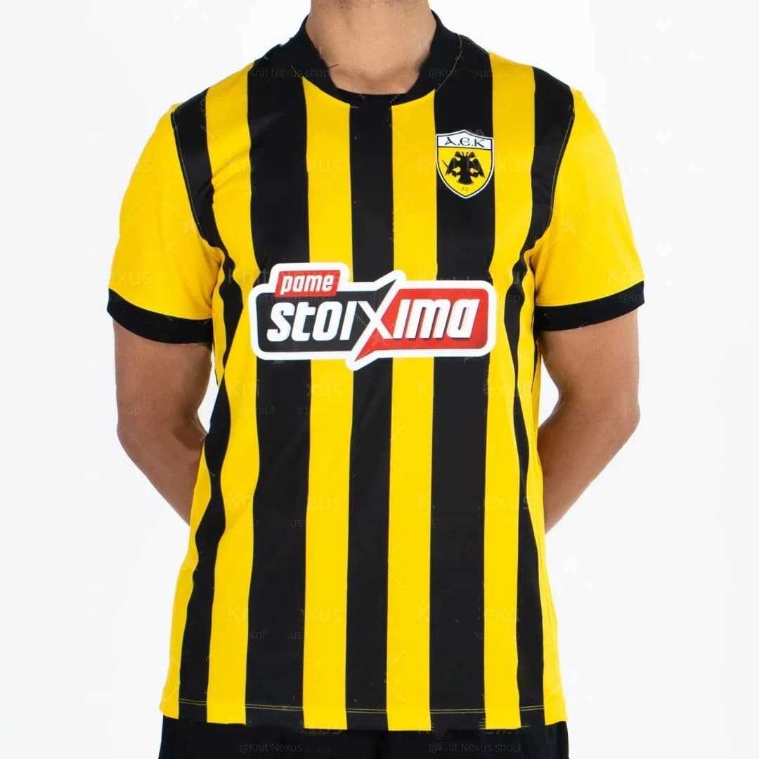 2026 AEK Athens Home Football Jersey Greek Jersey Autumn Sports Dry Quickly Men's T-Shirt Children's Clothing Tee Y2k Woman