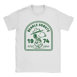 Snoopy Beagle Scouts Tshirts Men's Cotton Clothes Harajuku Cartoon Crewneck Short Sleeve