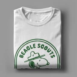 Snoopy Beagle Scouts Tshirts Men's Cotton Clothes Harajuku Cartoon Crewneck Short Sleeve