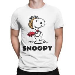 Snoopy Charlie Moonlit Cycling T Shirts for Men Women Cotton Vintage T-Shirt Round Neck Tee Shirt Short Sleeve Clothing