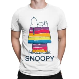 Snoopy Charlie Moonlit Cycling T Shirts for Men Women Cotton Vintage T-Shirt Round Neck Tee Shirt Short Sleeve Clothing