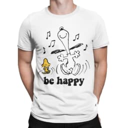 Snoopy Charlie Moonlit Cycling T Shirts for Men Women Cotton Vintage T-Shirt Round Neck Tee Shirt Short Sleeve Clothing
