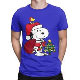 Snoopy Charlie Moonlit Cycling T Shirts for Men Women Cotton Vintage T-Shirt Round Neck Tee Shirt Short Sleeve Clothing
