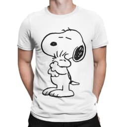 Snoopy Charlie Moonlit Cycling T Shirts for Men Women Cotton Vintage T-Shirt Round Neck Tee Shirt Short Sleeve Clothing