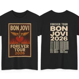 2026 Bon Jovi Eternal Journey Cotton Men's and Women's Universal Shirt Summer Men's and Women's Y2K Rock Band Pattern T-Shirt