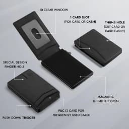 Rfid Blocking Pop-Up Wallet Card Holder | Quick Access to Document Holder | Security and Anti-Theft Design Credit Card Holder Multi-Functional Card Holder