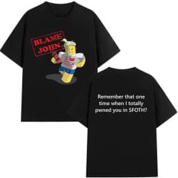 Shedletsky Blame John Forsaken White Casual T-Shirt Men's and Women's Luxury Brand Top