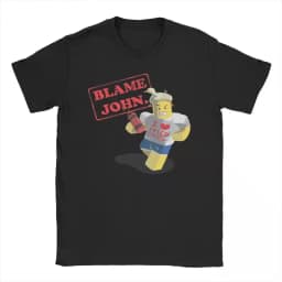 Shedletsky Blame John Forsaken White Casual T-Shirt Men's and Women's Luxury Brand Top