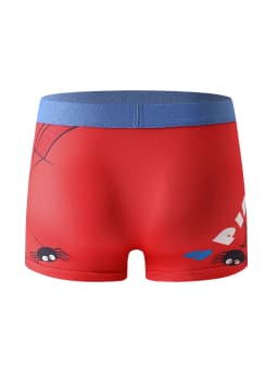 5-Piece Mixed Pack of Boys' Underwear with Spider Print, Cartoon Design, Soft and Comfortable, Casual Cool Street Style for Boys Aged 4-10