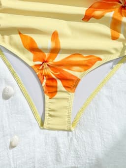 2026 Teen Girls' One Piece Swimsuit with Flower Print Cute Baby Girl's Swimwear For Vacation and Outings Junior Bathing Suit